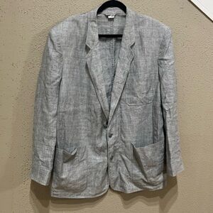 VTG Claiborne Men's Grey Gray 2 button Linen Blazer; 44